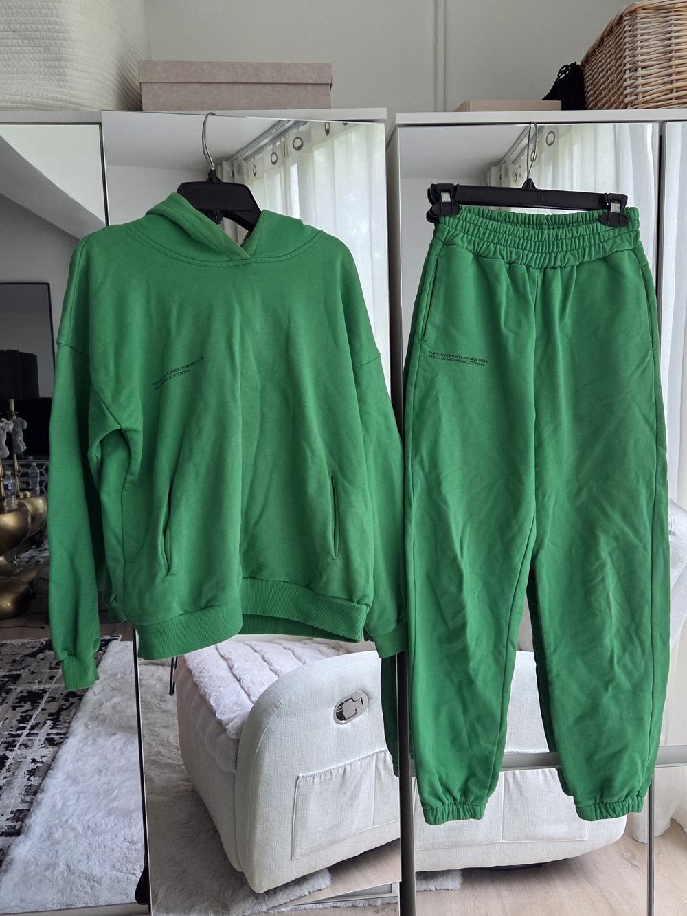Pangaia Green Crewneck Hoodie and Joggers Set